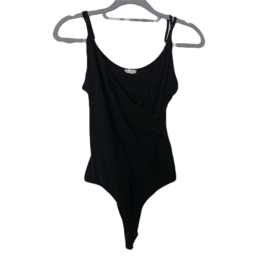 V Neck Bodysuit- Black